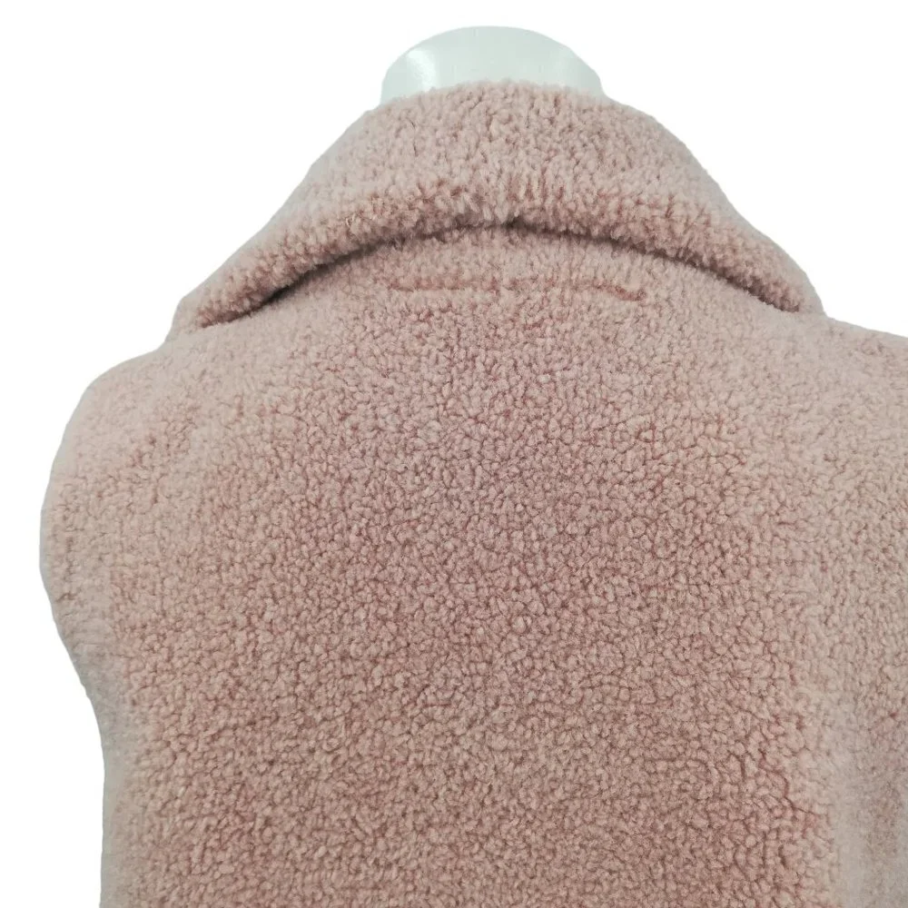 Norla Canada Anthropologie Rhodes Sherpa Pink Vest Size S/M Pockets Anthro